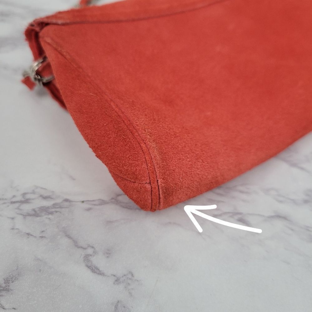 Banana Republic Y2K Red Suede Mini Shoulder Bag or Clutch - Picture 12 of 13